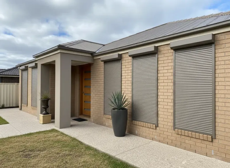 Premium roller shutters installation on Canberra home for security and insulation