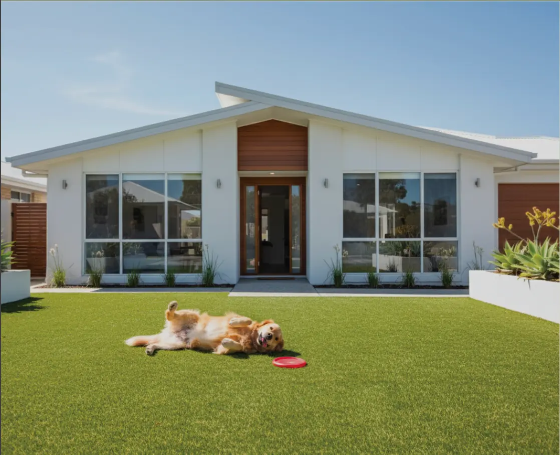 Puppy on Artificial Lawn